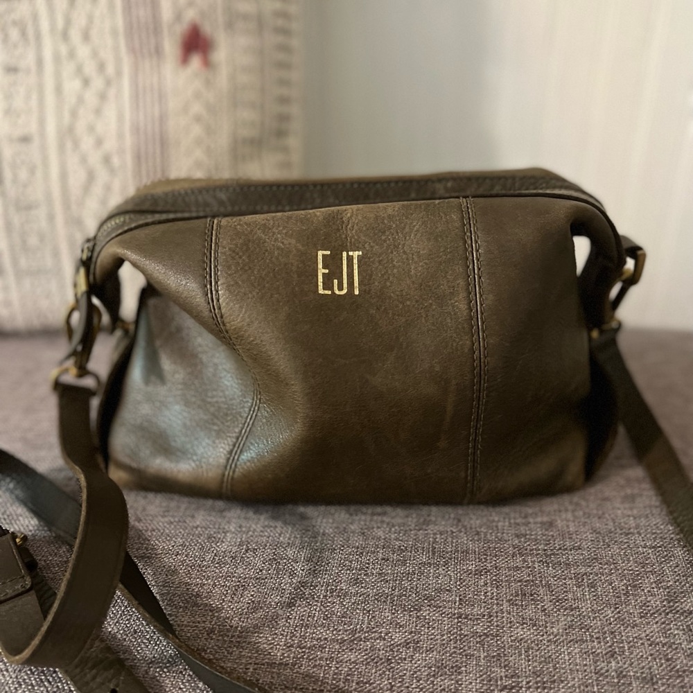 Madewell Mini Glasgow Crossbody bag, Olive Green, monogrammed